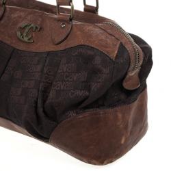 Just Cavalli Brown Leather and Monogram Bag
