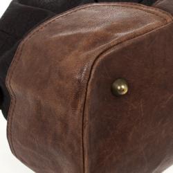 Just Cavalli Brown Leather and Monogram Bag