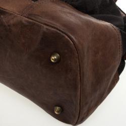 Just Cavalli Brown Leather and Monogram Bag