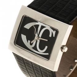 مملوكة مسبقًا Just Cavalli Black Stainless Steel Rectangle Women's Wristwatch 35 mm