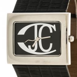 مملوكة مسبقًا Just Cavalli Black Stainless Steel Rectangle Women's Wristwatch 35 mm