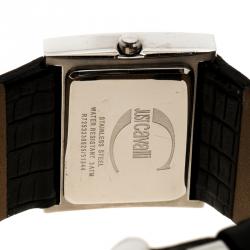 مملوكة مسبقًا Just Cavalli Black Stainless Steel Rectangle Women's Wristwatch 35 mm