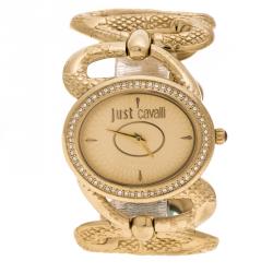 Roberto Cavalli Gold Tone Serpenti R7253577591 Women's Wristwatch 36 mm