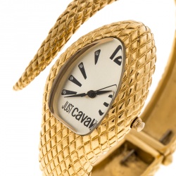 مملوكة مسبقًا Just Cavalli Silver White Gold Serpent Bracelet Poison Women's Wristwatch 27 mm