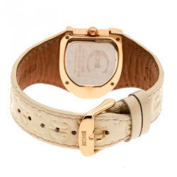 Pre Owned Just Cavalli Gold Plated Stainless Steel JC Logo 2H 7251160575 Women's Wristwatch 35 mm