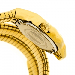 Pre Owned Just Cavalli Yellow Gold Plated Stainless Steel Glam Chic 1L022 Women's Wristwatch 22 mm