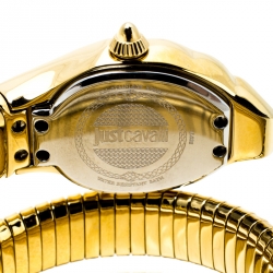 Pre Owned Just Cavalli Yellow Gold Plated Stainless Steel Glam Chic 1L022 Women's Wristwatch 22 mm
