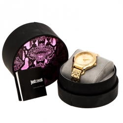 Pre Owned  ساعة يد نسائية روبرتو كافالي R7253533501 ستانلس ستيل مطلي ذهب أصفر 36 مم