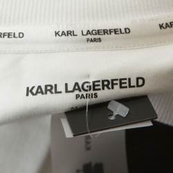 Karl Lagerfeld White Paris Sketch Cotton Embellished Sweatshirt M