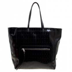 Karl Lagerfeld Black Coated Canvas Large Kache Shopping Tote 