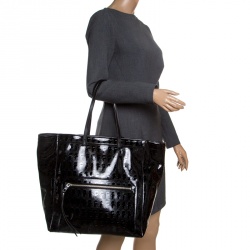 Karl Lagerfeld Black Coated Canvas Large Kache Shopping Tote 