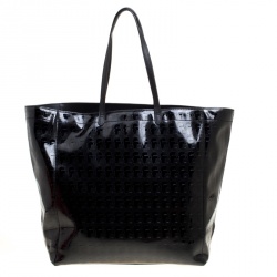 Karl Lagerfeld Black Coated Canvas Large Kache Shopping Tote 