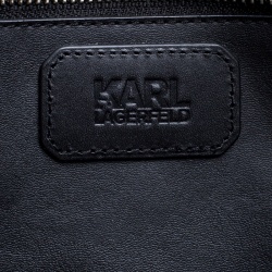 Karl Lagerfeld Black Coated Canvas Large Kache Shopping Tote 