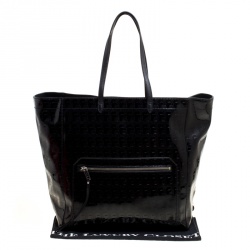Karl Lagerfeld Black Coated Canvas Large Kache Shopping Tote 