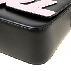 Karl Lagerfeld Black Leather k Sport Shoulder Bag  