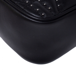 Pre Owned Karl Lagerfeld Black Leather K/Kuilted Studs Camera Bag