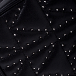 Pre Owned Karl Lagerfeld Black Leather K/Kuilted Studs Camera Bag