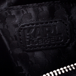 Pre Owned Karl Lagerfeld Black Leather K/Kuilted Studs Camera Bag