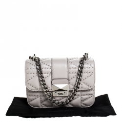 Pre Owned Karl Lagerfeld Taupe K Kuilted Studs Crossbody Bag 