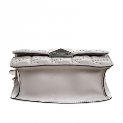 Pre Owned Karl Lagerfeld Taupe K Kuilted Studs Crossbody Bag 