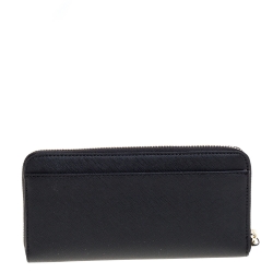 Karl Lagerfeld Black K Ikonik Zip Around Wallet 