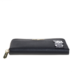 Karl Lagerfeld Black K Ikonik Zip Around Wallet 