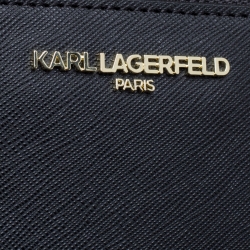 Karl Lagerfeld Black K Ikonik Zip Around Wallet 