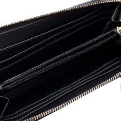 Karl Lagerfeld Black K Ikonik Zip Around Wallet 