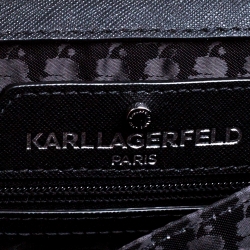 Karl Lagerfeld Black Leather Maybelle Chain Shoulder Bag