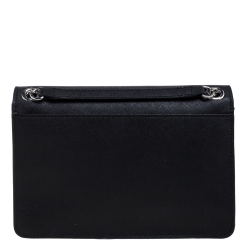 Karl Lagerfeld Black Leather Maybelle Chain Shoulder Bag