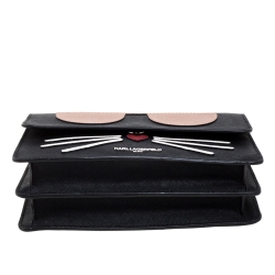 Karl Lagerfeld Black Leather Maybelle Chain Shoulder Bag