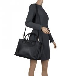 Pre Owned Karl Lagerfeld Black Leather K Klassik Tote