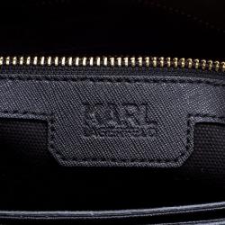 Pre Owned Karl Lagerfeld Black Leather K Klassik Tote