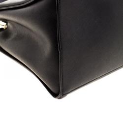 Pre Owned Karl Lagerfeld Black Leather K Klassik Tote