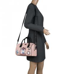 Pre Owned Karl Lagerfeld Blush Pink Coated Canvas K/Jet Choupette Mini Duffel Bag