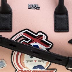 Pre Owned Karl Lagerfeld Blush Pink Coated Canvas K/Jet Choupette Mini Duffel Bag
