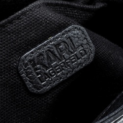 Pre Owned Karl Lagerfeld Black Leather Small K Shoulder Bag