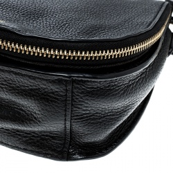 Pre Owned Karl Lagerfeld Black Leather Small K Shoulder Bag