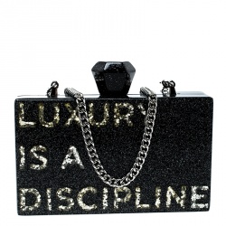 Karl Lagerfeld, Bags, Karl Lagerfeld Blacksilver Marble Effect Glitter  Star Chain Box Clutch