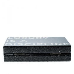 Karl Lagerfeld Black Acrylic Luxury Is A Discipline Box Clutch