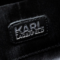 Karl Lagerfeld Black Acrylic Luxury Is A Discipline Box Clutch