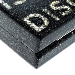 Karl Lagerfeld Black Acrylic Luxury Is A Discipline Box Clutch