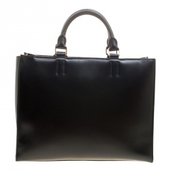 Pre Owned Karl Lagerfeld Black Leather K Signature Shopper Tote