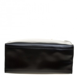 Pre Owned Karl Lagerfeld Black Leather K Signature Shopper Tote