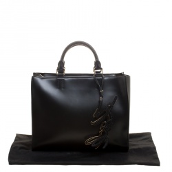 Pre Owned Karl Lagerfeld Black Leather K Signature Shopper Tote
