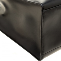 Pre Owned Karl Lagerfeld Black Leather K Signature Shopper Tote