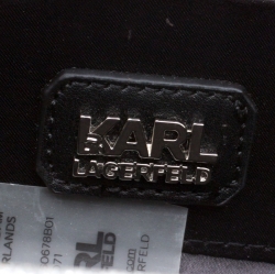 Karl Lagerfeld Silver Glitter Acrylic Jet Boarding Pass Minaudere Clutch