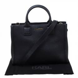 Karl Lagerfeld Black Leather K Klassik Tote