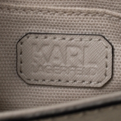 Karl Lagerfeld Ivory Leather K Klassik Top Handle Bag 