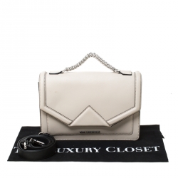 Karl Lagerfeld Ivory Leather K Klassik Top Handle Bag 